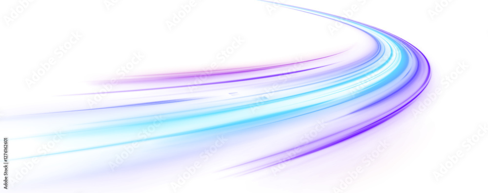 © ikril - Neon stripes in the form of drill, turns and swirl. Illustration of high speed concept. Image of speed motion on the road. Vector PNG. Image of speed motion on the road.