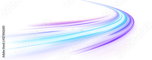 Neon stripes in the form of drill, turns and swirl. Illustration of high speed concept. Image of speed motion on the road. Vector PNG. Image of speed motion on the road.	
