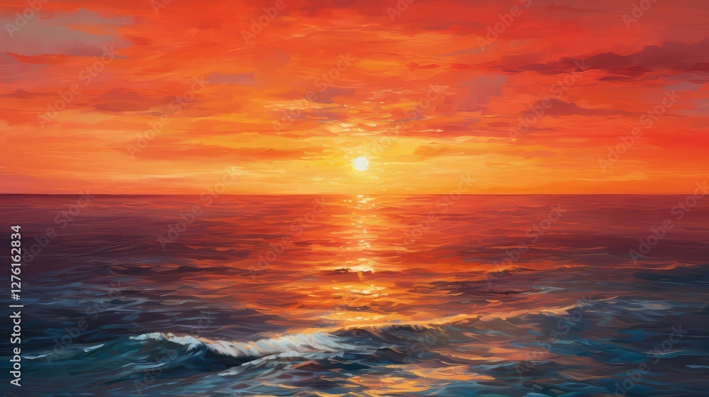 Obraz premium serene red orange