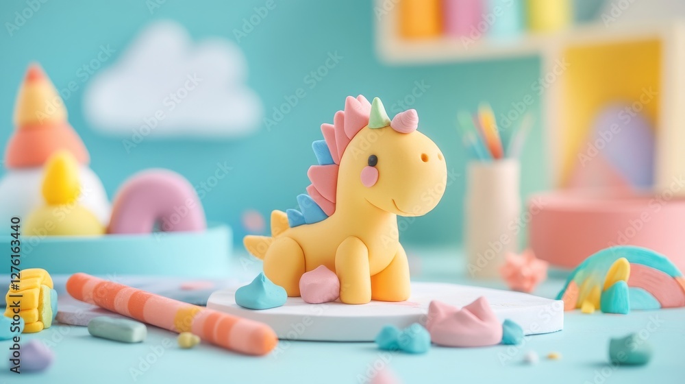 Obraz premium Plasticine of different colors to demonstrate large scale, simple colored plasticine, which is used in children's creativity.