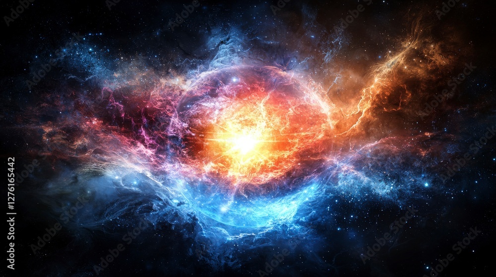 Naklejka premium Interplanetary communication event deep space abstract art cosmic environment celestial viewpoint emotional resonance