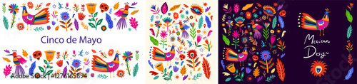 Beautiful vector banner with design for Mexican holiday 5 may Cinco De Mayo. Vector template with traditional Mexican symbols.