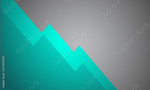 Vector Abstract Green And Gray Angular Graphic Representing Financial Trends or Analysis