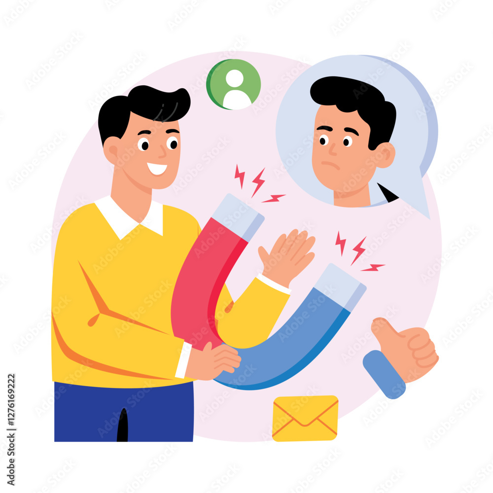 Attracting Customer Concepts Style illustrations. EPS 10 File stock illustration Attracting Customer Concepts Style illustrations. EPS 10 File stock illustration