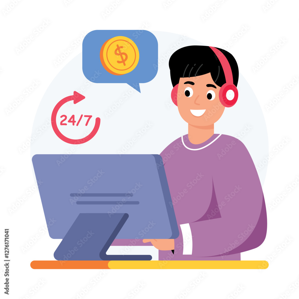 Customer Support Representatives Concepts Style illustrations. EPS 10 File stock illustration Customer Support Representatives Concepts Style illustrations. EPS 10 File stock illustration