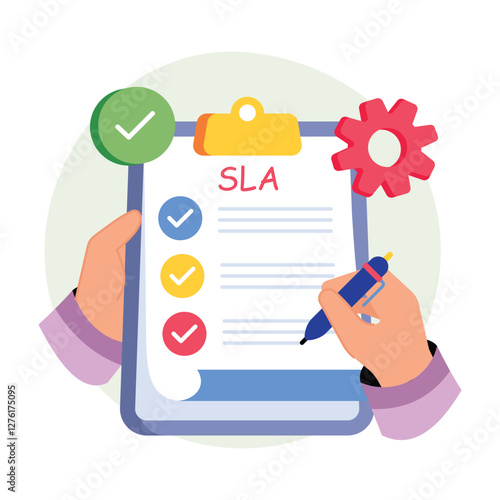 Service Level Agreement   Concepts Style illustrations. EPS 10 File stock illustration