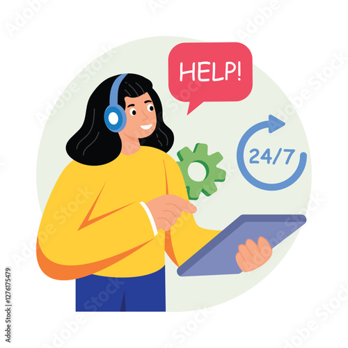 Help Center   Concepts Style illustrations. EPS 10 File stock illustration