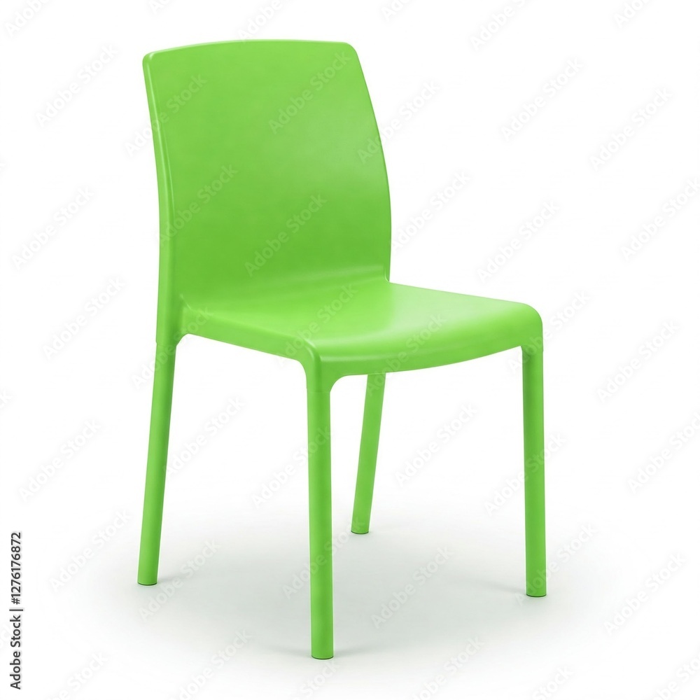 Green plastic chair on a white background Green plastic chair on a white background