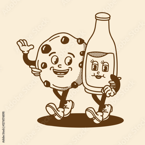 mascot food cookies and milk good for brand mascot, groovy mascot, brand mascot, element design, etc