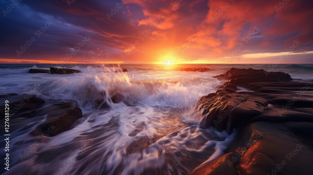 waves sunrise water waves sunrise water