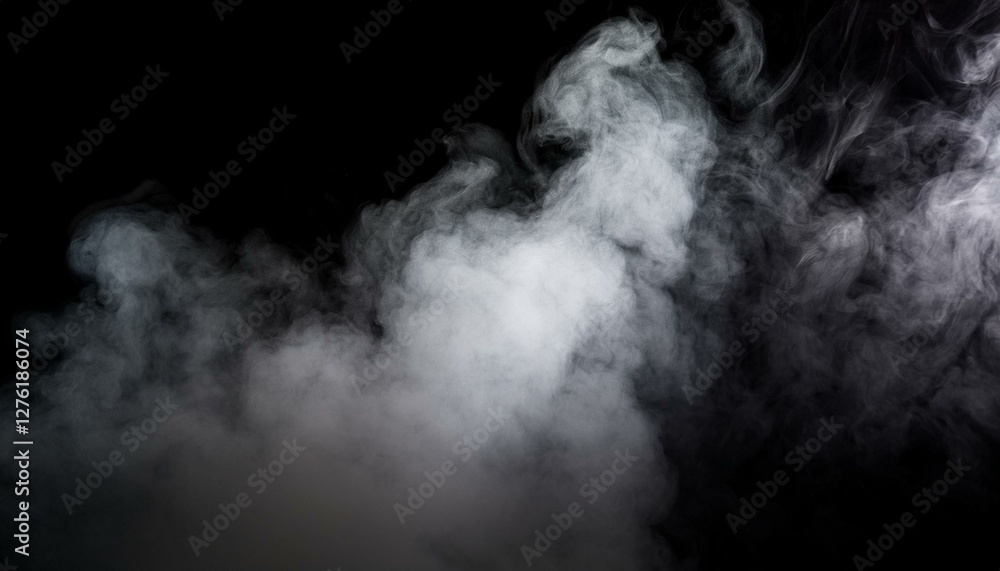 Fototapeta premium Abstract background with smoke on white and Fog and smoky effect for photos design . white fog design with smoke texture overlays. Isolated black background. Misty fog effect. fume overlay design