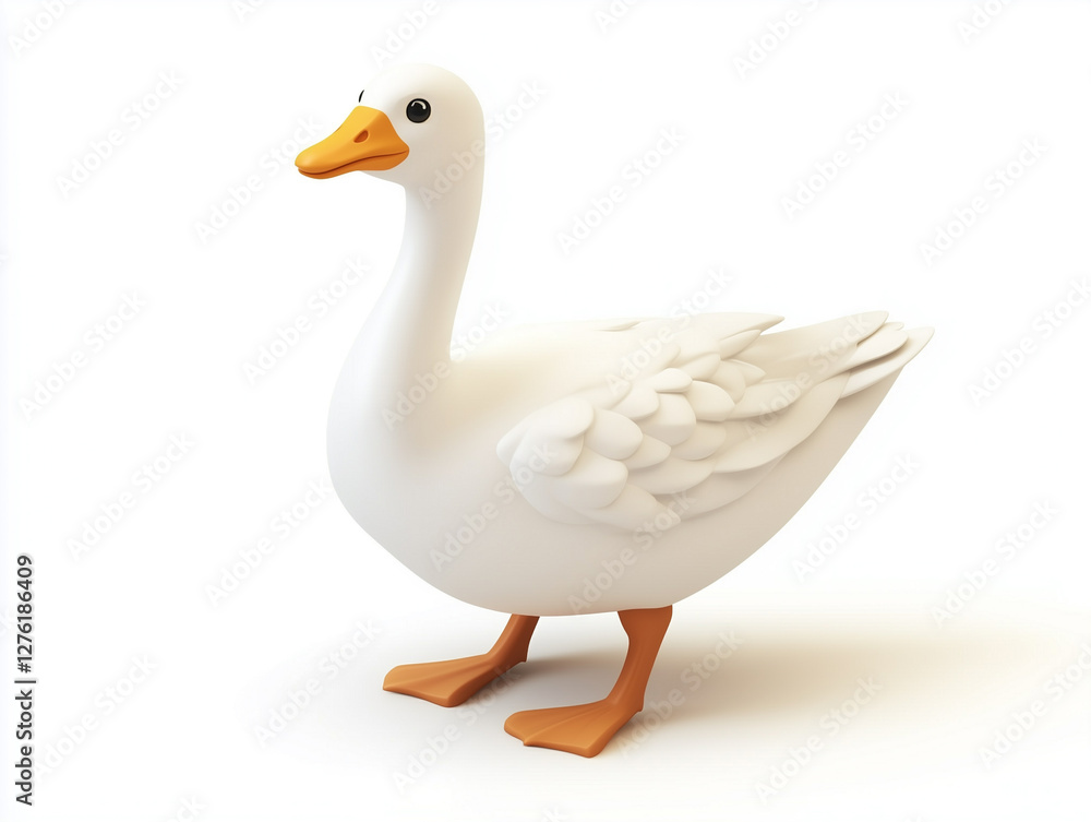 3d isometric view of Goose, isolated on white, animal illustration 3d isometric view of Goose, isolated on white, animal illustration