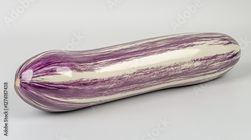 Wallpaper Mural Stripped Purple and White Eggplant Vegetable on White Background Under Studio Lighting Torontodigital.ca