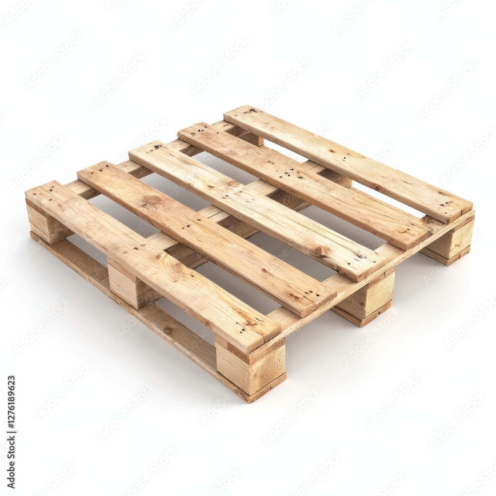 Wooden pallet on white background, perfect for storage needs. Wooden pallet on white background, perfect for storage needs.