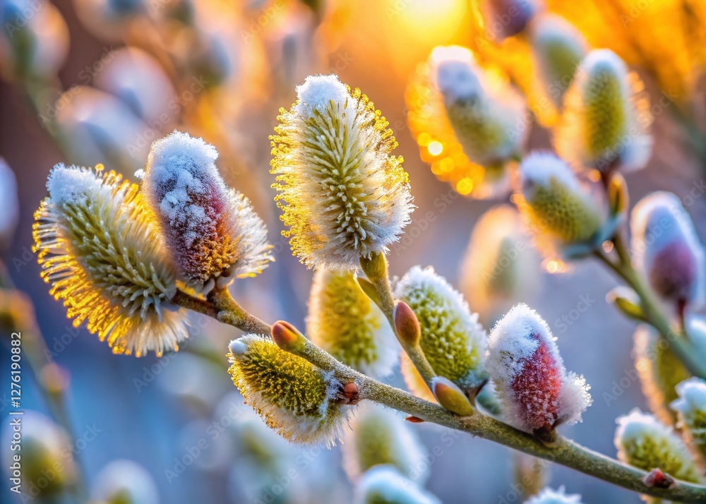Frosty Willow Buds: Close-Up Winter Wonderland Tilt-Shift Photography Frosty Willow Buds: Close-Up Winter Wonderland Tilt-Shift Photography