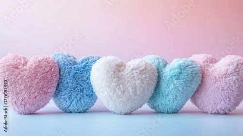 Soft Fluffy Heart Pillows in Pastel Colors