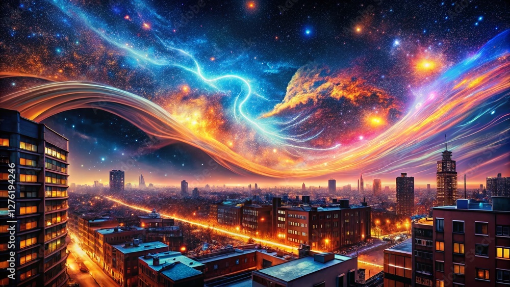 Futuristic Energy Waves: Glowing Stars & Abstract Space Patterns - Urban Exploration Photography Futuristic Energy Waves: Glowing Stars & Abstract Space Patterns - Urban Exploration Photography
