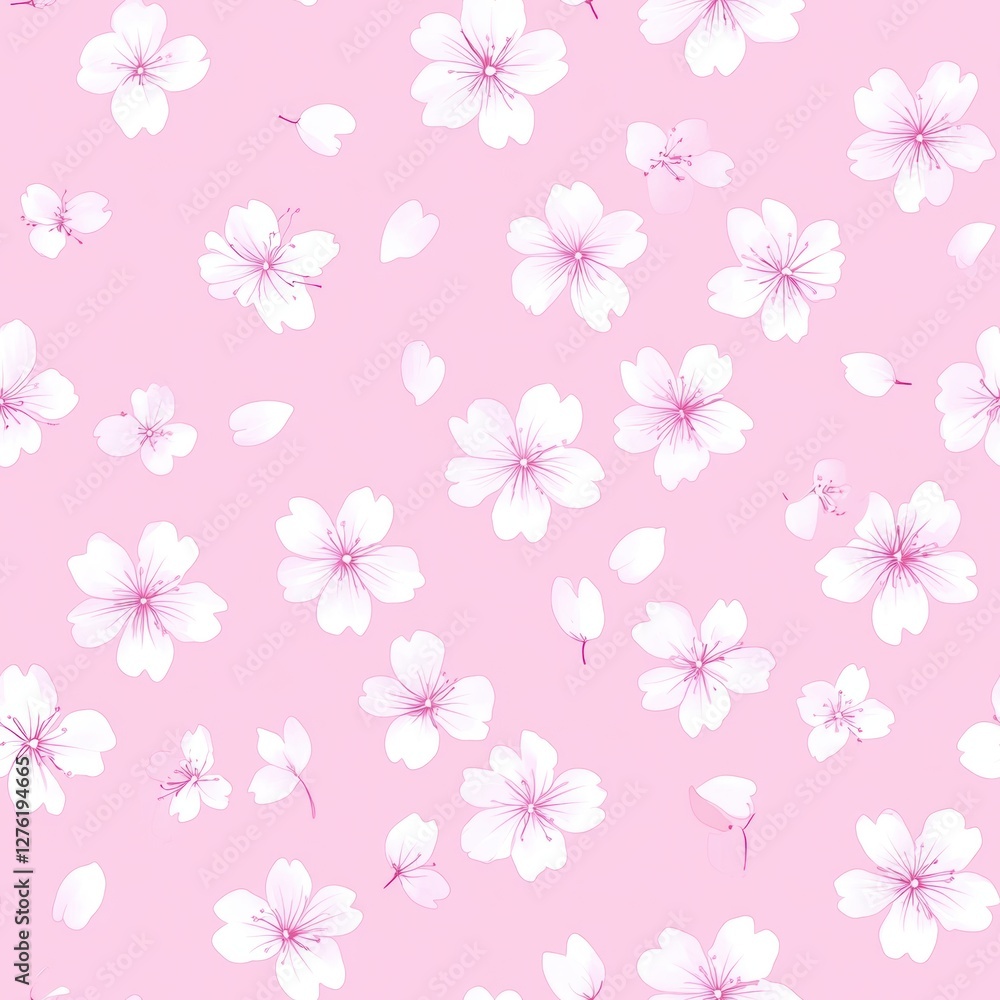 Beautiful repetitive pattern of cherry blossom flower for fabric design. Beautiful repetitive pattern of cherry blossom flower for fabric design.