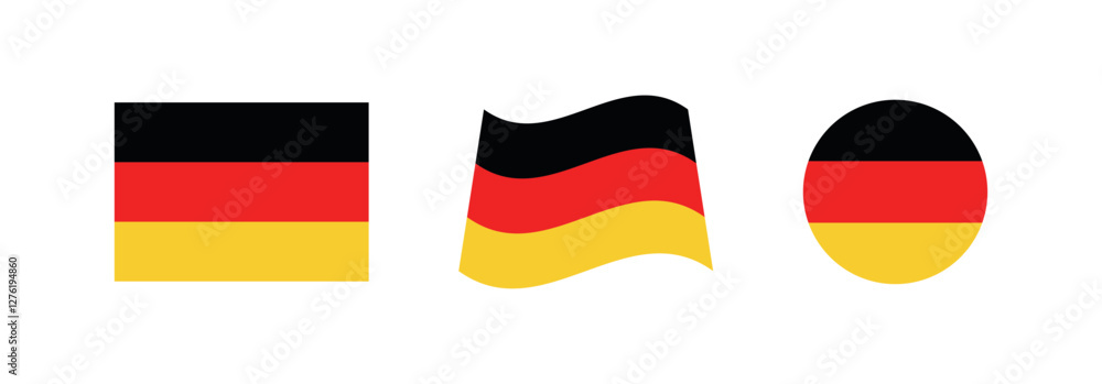 Vector Germany National Flag icon collection. Flag set of Germany various styles.
Vector Germany National Flag icon collection. Flag set of Germany various styles.