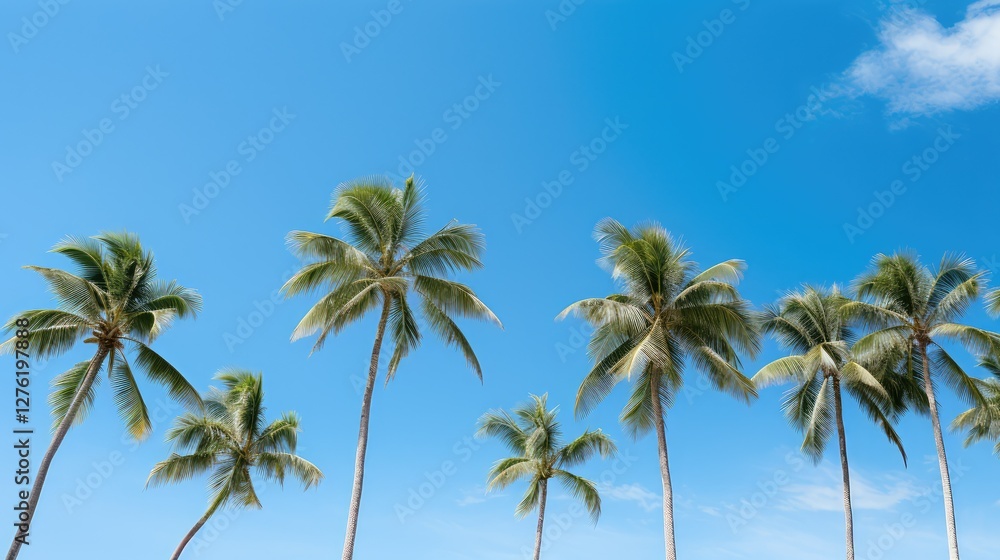 Obraz premium tropical trees with blue sky