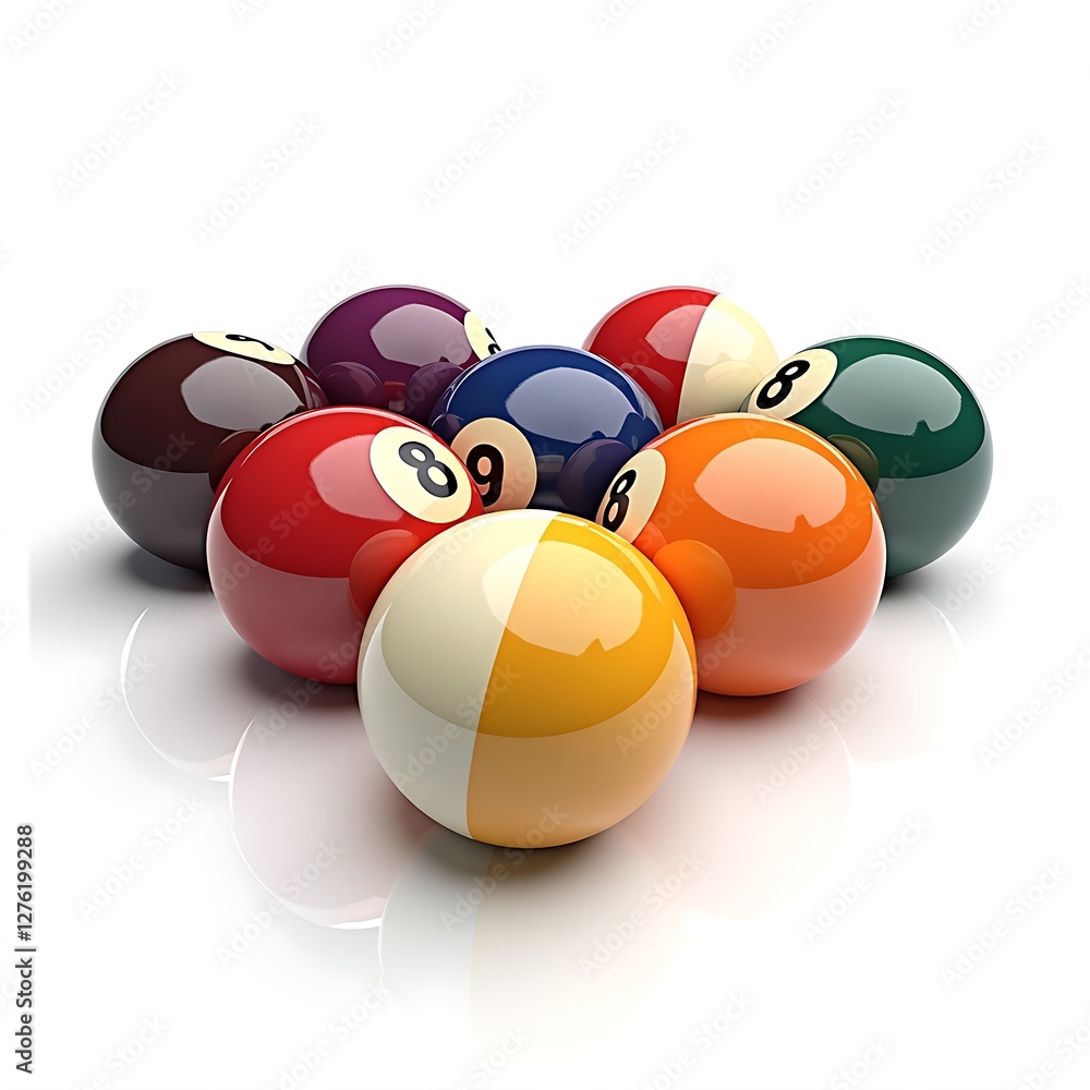 3D Billiard Ball Set with glossy surface 3D Billiard Ball Set with glossy surface