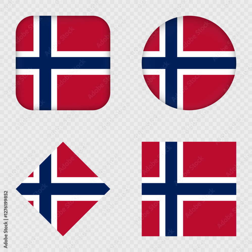 Obraz premium Norway Flag Icons Pack. Vector illustration.