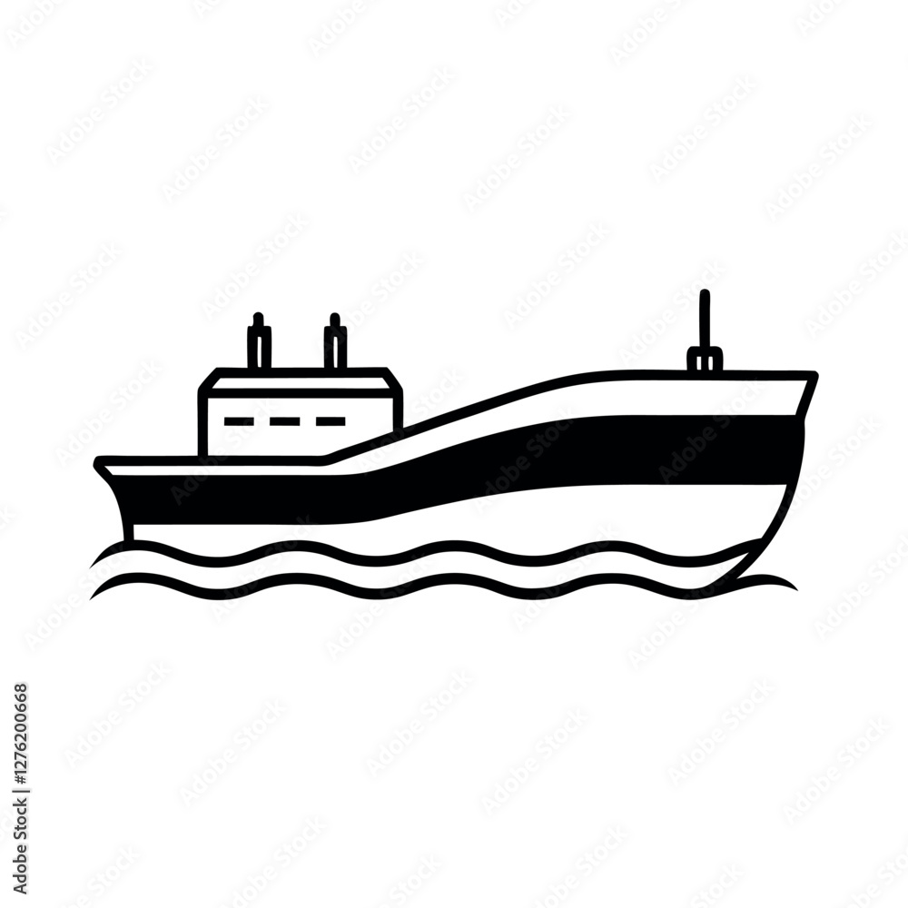 Stylish Oil Tanker Black Vector Clipart Stylish Oil Tanker Black Vector Clipart