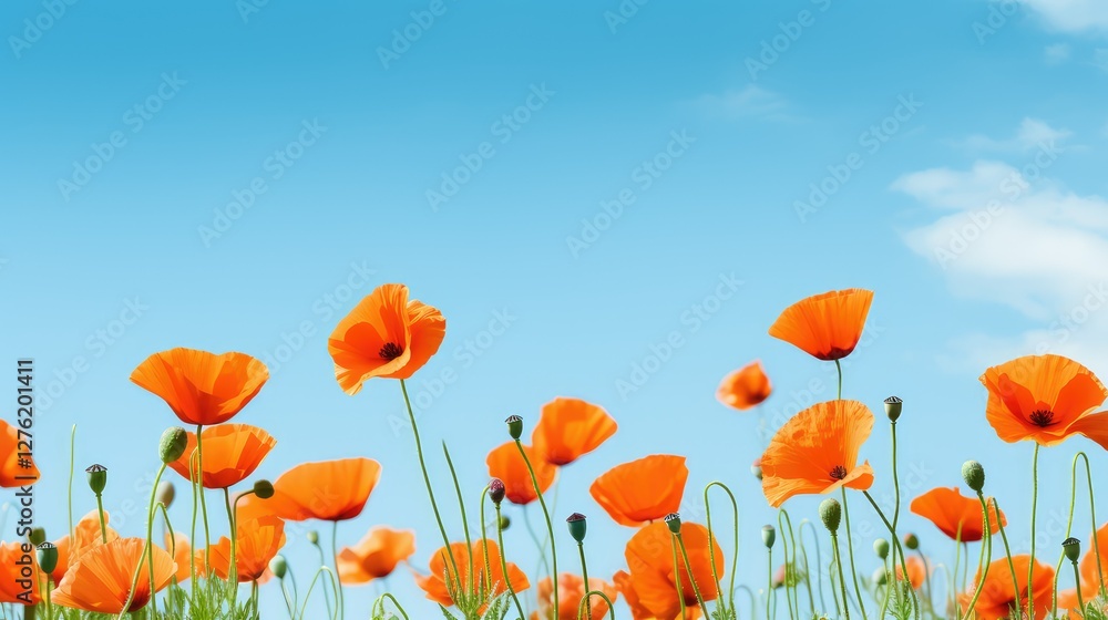 Obraz premium vibrant blue and orange header