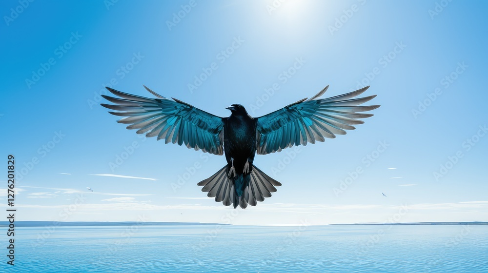 Naklejka premium silhouette beautiful blue sky