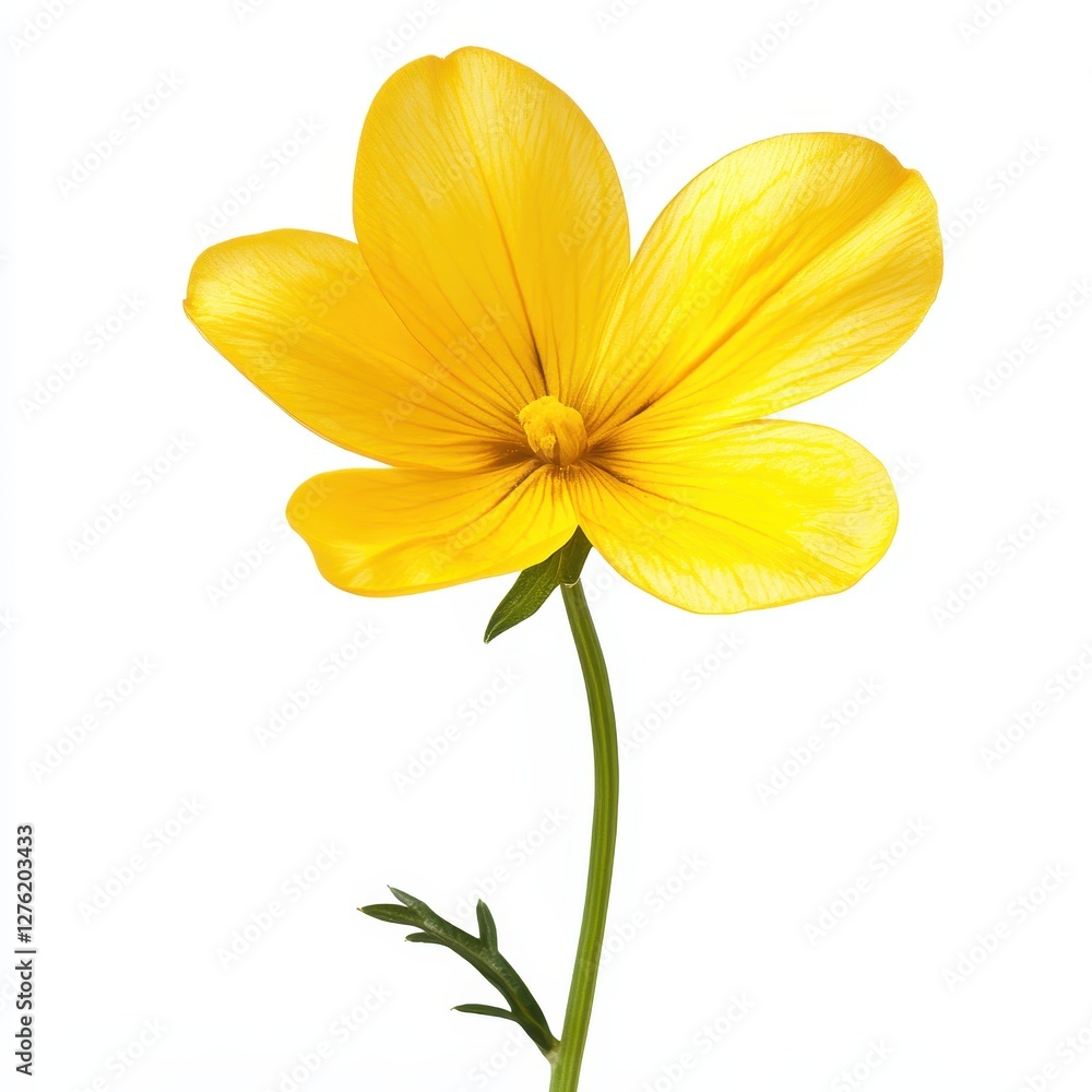 Obraz premium Vibrant Yellow Flower Isolated on White Background.