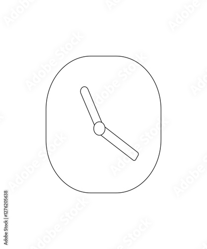 Wall clock icon with thin outline