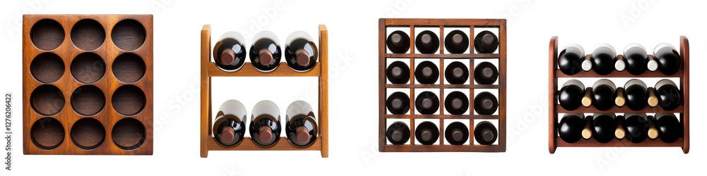 Elegant rows of wine bottles neatly arranged on wooden storage shelves in a rustic modern cellar or bar interior design Elegant rows of wine bottles neatly arranged on wooden storage shelves in a rustic modern cellar or bar interior design
