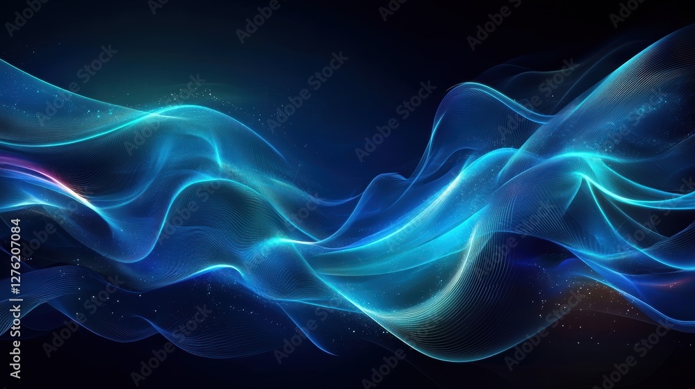 Obraz premium abstract blue wave background