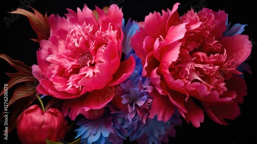 rose pink and red flowers