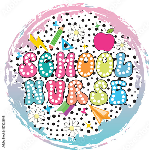 School Nurse EPS Vector, Coquette bow school nurse EPS Vector, Retro EPS Vector, dalmatian dots EPS Vector, race leopard cheetah EPS Vector, School nurse sublimation EPS Vector