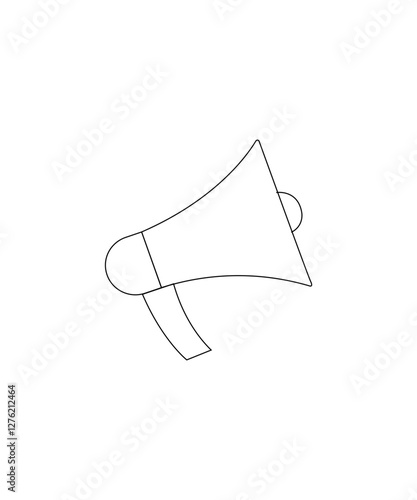 Megaphone icon with thin outline
