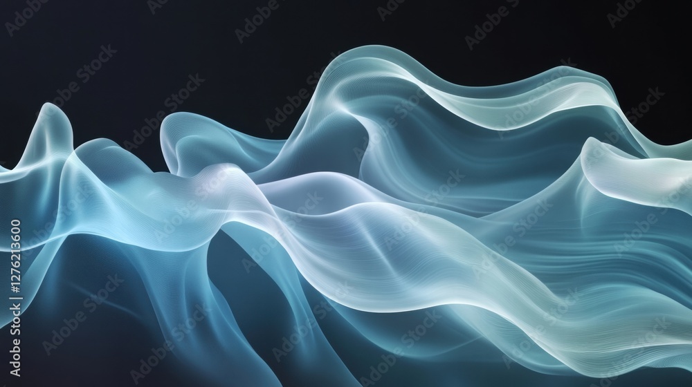 Obraz premium abstract blue flowing fabric texture