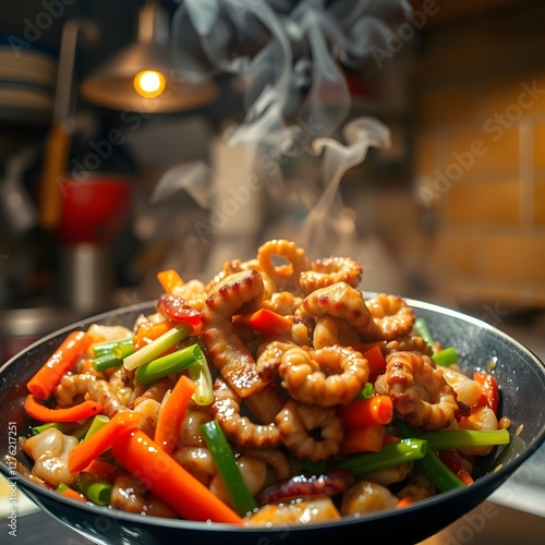 Stir-fried octopus