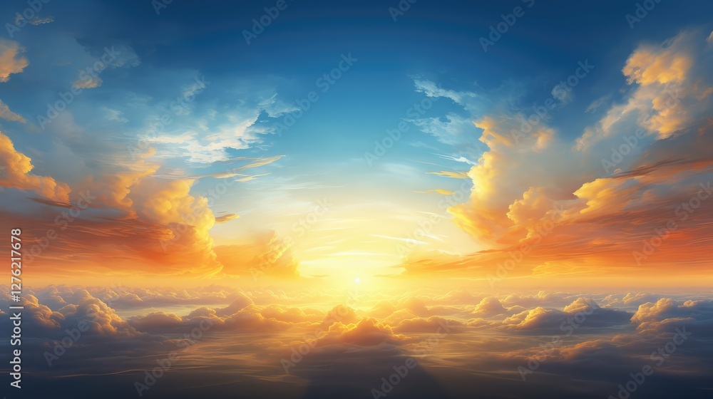 Fototapeta premium peaceful background blue and gold