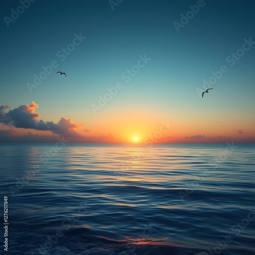 Una escena donde el sol comienza a salir a lo lejos al final del mar.