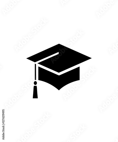 Graduation cap fill with solid black