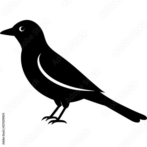 High-Quality Oriole Bird Silhouette Vector – Perfect for Logos.