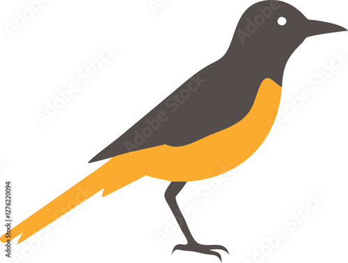 Oriole Silhouette Vector – Ideal for Branding & Nature Art.