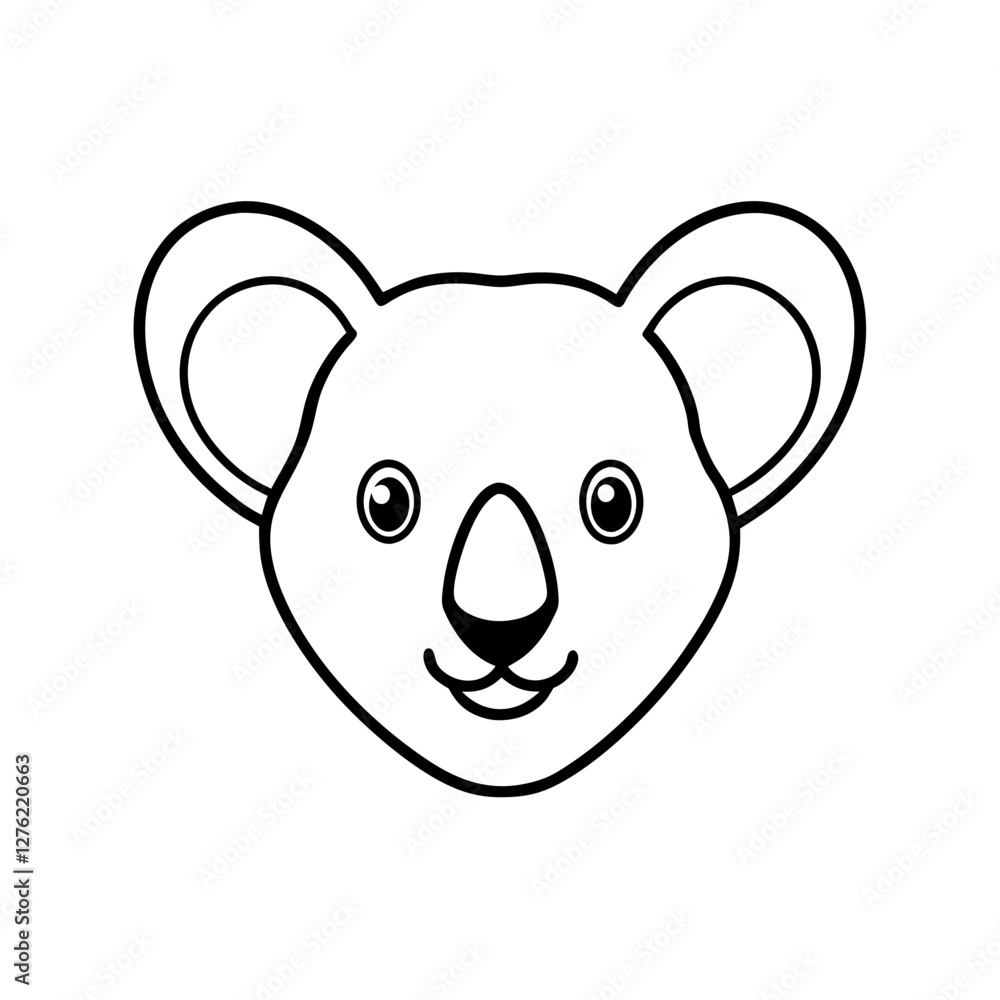 Modern Koala Head Line Art Graphic for Prints Modern Koala Head Line Art Graphic for Prints