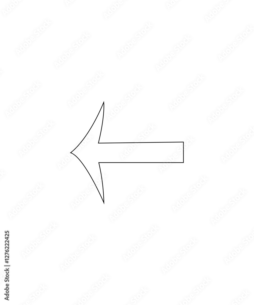 Left arrow with thin stroke and sharp edges Left arrow with thin stroke and sharp edges