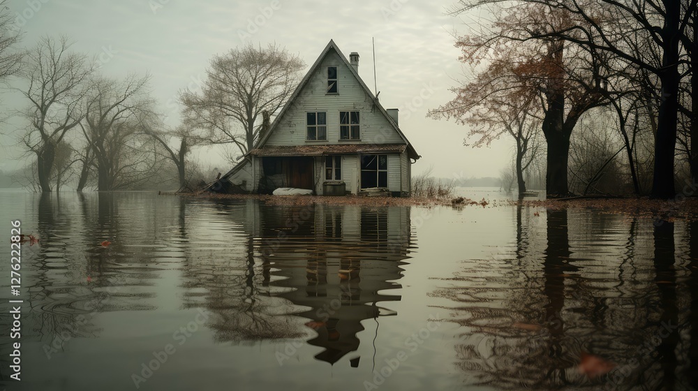 Fototapeta premium floating house under water