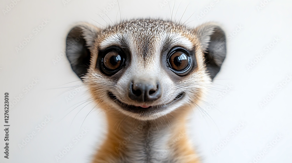 Baby meerkat smiling close-up portrait Baby meerkat smiling close-up portrait