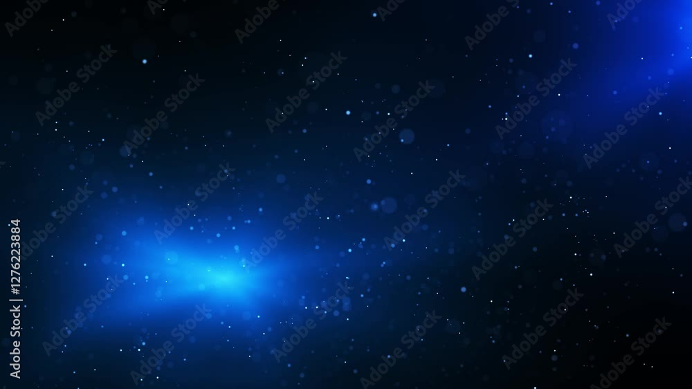 Abstract background of blue particles. Luxurious shiny background. dust and beautiful bokeh on a dark background. Seamless looping animation Abstract background of blue particles. Luxurious shiny background. dust and beautiful bokeh on a dark background. Seamless looping animation