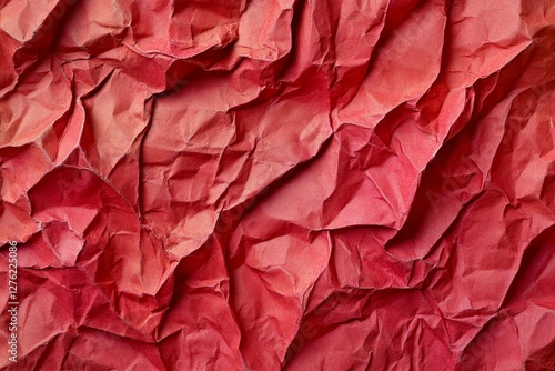 Wallpaper Mural Red crumpled paper texture on flat surface. Artificial Intelligence Torontodigital.ca