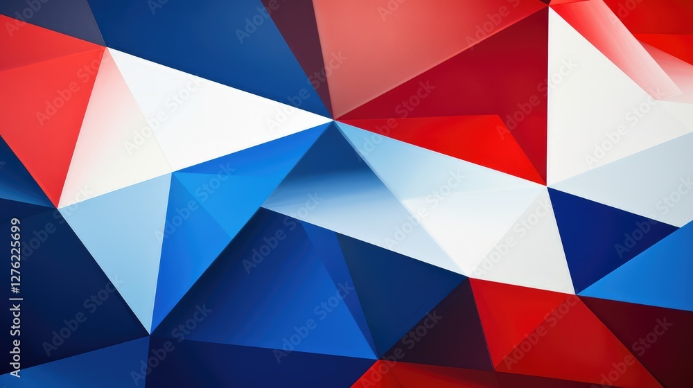 shapes abstract red white blue